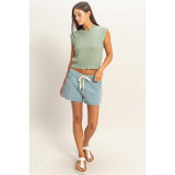 Textured Sleeveless Knit Top