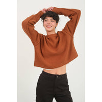 CROPPED OVERSIZED KNIT SWEATER
