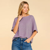Solid Ribbed Basic Top