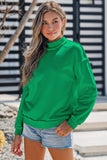 Oversize Drop Shoulder Reversible Mock Neck Sweatshirt