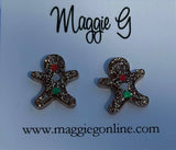 Christmas Ginger Bread Man Earrings Small