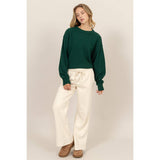CROPPED OVERSIZED KNIT SWEATER