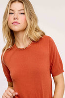 Puffy Sleeve Basic Stretchy Knit Top