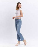 HIGH RISE RAW HEM KICK FLARE JEANS LV1709