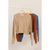 Long Sleeve Square Texture Sweater