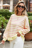 LDC Stripe Stylish Overlap Detail Drop Shoulder Sweatshirt