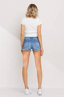 Distressed Shorts with Fray Hem