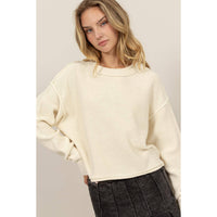 CROPPED OVERSIZED KNIT SWEATER