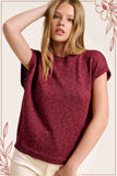 JCS3598-Loose Fit Sleeveless Ribbed Knit Crew Neck Top