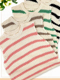 MCS3584-Classic Chunky Striped Sleeveless Sweater Top