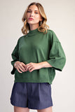 Mock Neck 3/4 sleeves Sweater