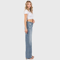 HIGH RISE STRETCH VINTAGE FLARE W/ FRAYED HEM