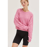 Long Sleeve Square Texture Sweater