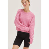 Long Sleeve Square Texture Sweater
