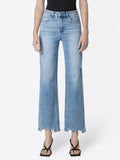 HIGH RISE DISTRESSED HEM SLIM WIDE JEANS LV1998