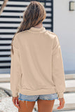 Oversize Drop Shoulder Reversible Mock Neck Sweatshirt