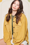 Loose Fit Button Down Long Sleeve Fleece Shacket