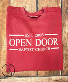 Open Door Baptist Church Long Sleeve Tshirt - Comfort Colors Brand