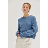 Long Sleeve Square Texture Sweater