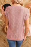 Women Casual Lattice Textured Knit Sweater Top
