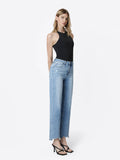 HIGH RISE DISTRESSED HEM SLIM WIDE JEANS LV1998