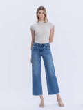 HIGH RISE MEDIUM WASH ANKLE WIDE JEANS LV2061