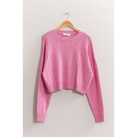 Long Sleeve Square Texture Sweater