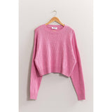 Long Sleeve Square Texture Sweater