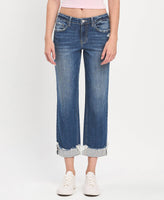 LOVERVET MID RISE CUFFED BOYFRIEND JEANS