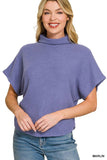 Mock Neck Sweater Side Shirred
