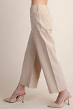 Colette Cropped Scallop Pocket Detail Wide-Leg Pants