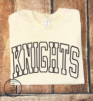 Knights Outline Puff Comfort Colors Tee
