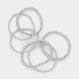 6PCS - Metal Ball Stretch Bracelets
