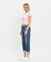 LOVERVET MID RISE CUFFED BOYFRIEND JEANS