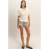 Striped Crew Neck Knit Top
