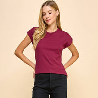 Basic Solid Ribbed Top