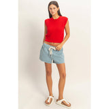 Textured Sleeveless Knit Top