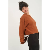 CROPPED OVERSIZED KNIT SWEATER