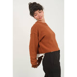 CROPPED OVERSIZED KNIT SWEATER