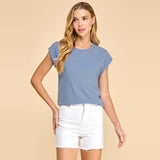 Basic Solid Ribbed Top