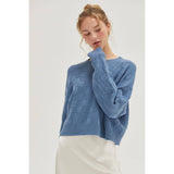 Long Sleeve Square Texture Sweater