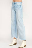 HIGH RISE WIDE LEG W/ DESTROYED HEM JEANS