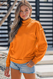 Oversize Drop Shoulder Reversible Mock Neck Sweatshirt