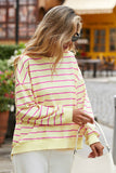 LDC Stripe Stylish Overlap Detail Drop Shoulder Sweatshirt