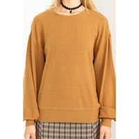 Round Neck Balloon Sleeve Sweatshirt