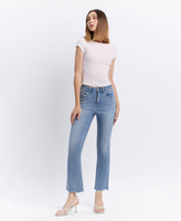 HIGH RISE RAW HEM KICK FLARE JEANS LV1709