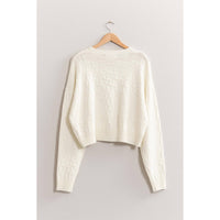 Long Sleeve Square Texture Sweater