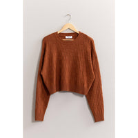 Long Sleeve Square Texture Sweater