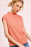 HCT7705-Stretchy Crinkled Fabric Sleeveless Top