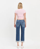 LOVERVET MID RISE CUFFED BOYFRIEND JEANS